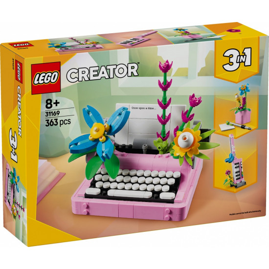 Blocks Creator 31169 Typewriter with Flowers