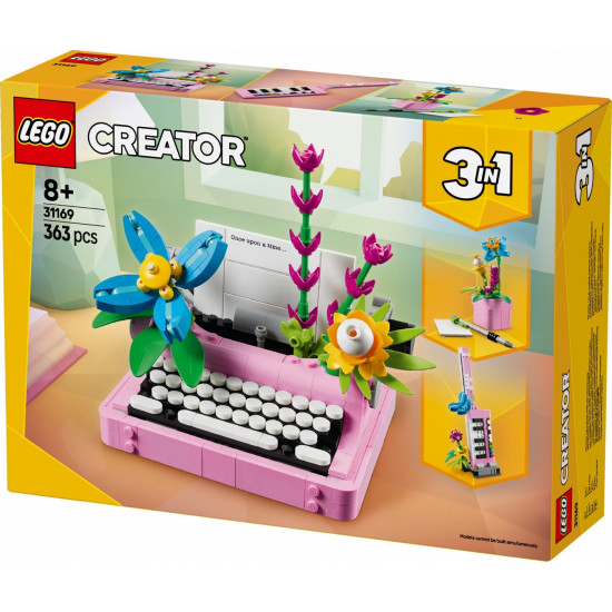 Blocks Creator 31169 Typewriter with Flowers