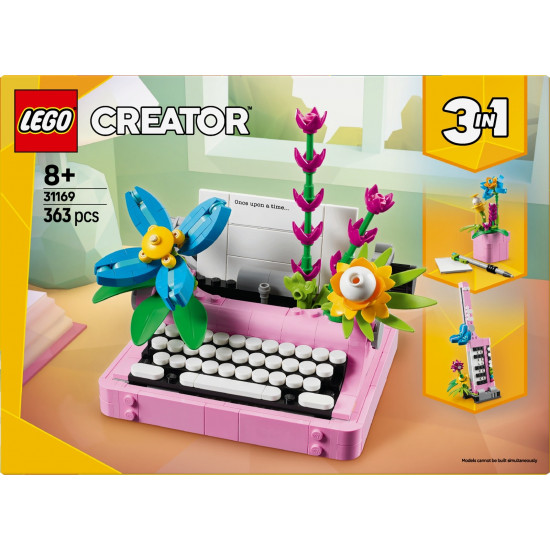 Blocks Creator 31169 Typewriter with Flowers