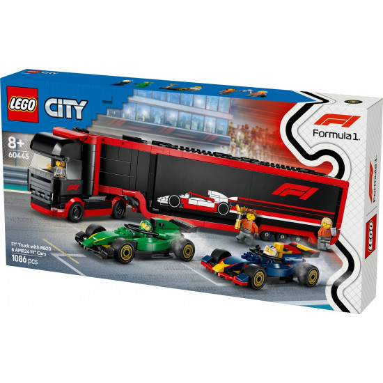 Bricks City 60445 F1 Truck with RB20 & AMR 24 F1 Cars