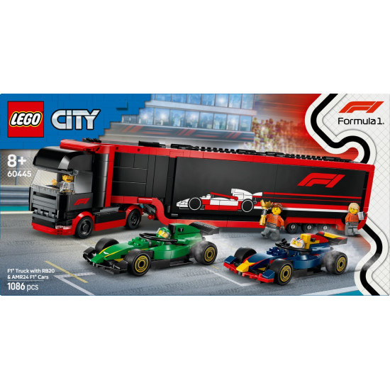 Bricks City 60445 F1 Truck with RB20 & AMR 24 F1 Cars