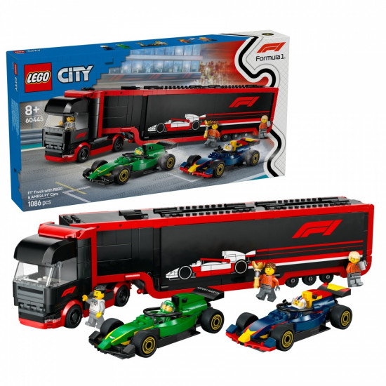 Bricks City 60445 F1 Truck with RB20 & AMR 24 F1 Cars