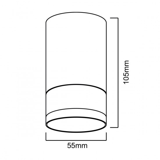 Aluminum surface mount tube, GU10, MCE361 B