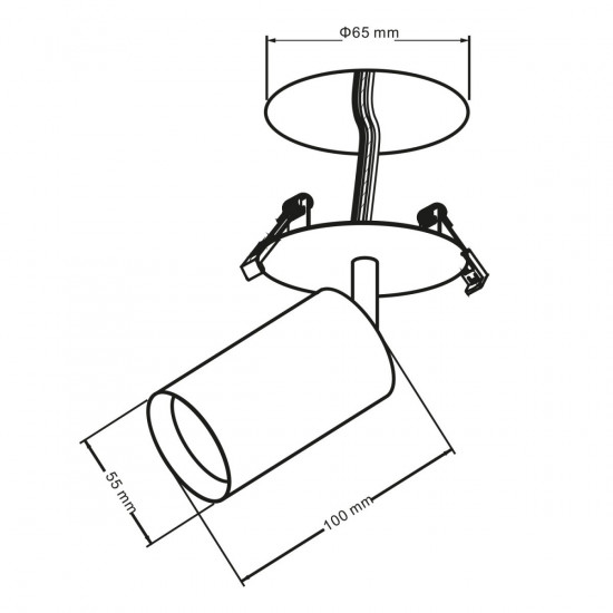 Aluminum GU10 mount, black MCE364 B