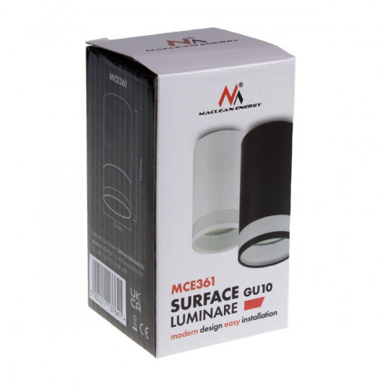 Aluminum surface mount GU10 white, MCE361 W