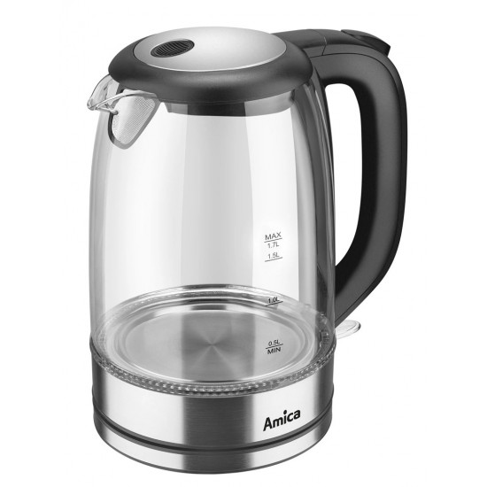 Amica KD 2050G Inox electric kettle 1.7 l 2200 W Transparent