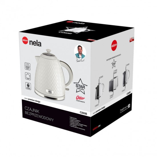 ELDOM C265B NELA electric kettle 1.7 L 2000 W White