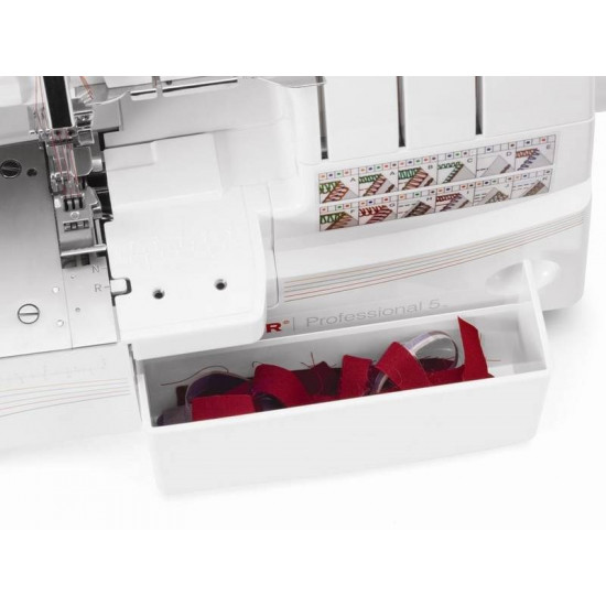 Overlock Singer 14T968 sewing machine, electric current, white