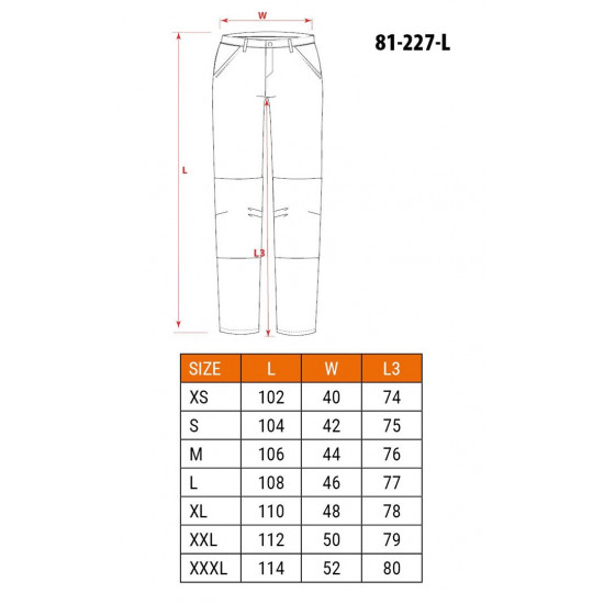 PREMIUM work trousers, 100% cotton, ripstop, size L