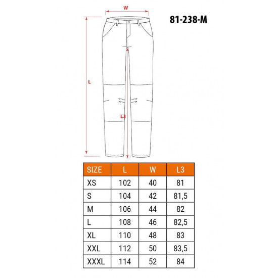 HD Slim Work Trousers, Belt, Size M