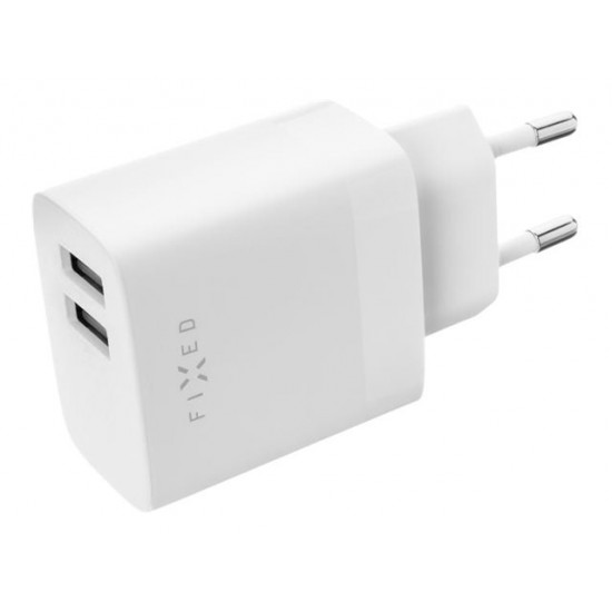 FIXED Dual USB Travel Charger 17W, White | Fixed