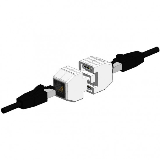 ALLNET TP-TP Kupplung CAT6A Buchse 1:1 8-pol. RJ45 magnetische Sicherungskupplung 50er Bulk Set Abwurfbuchse PoE fähig bis zu 10GBit