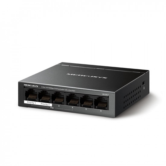 Mercusys 6-Port 10/100Mbps Desktop Switch with 4-Port PoE+