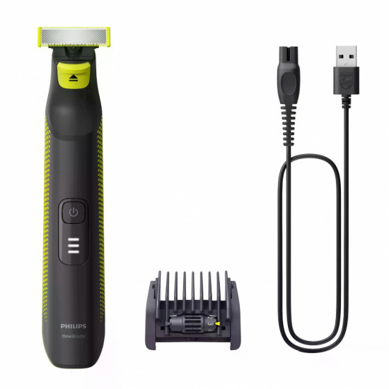 Philips OneBlade Pro Face and Body QP6506/15, 5-in-1 Adjustable comb, Wet and Dry use, LED digital display