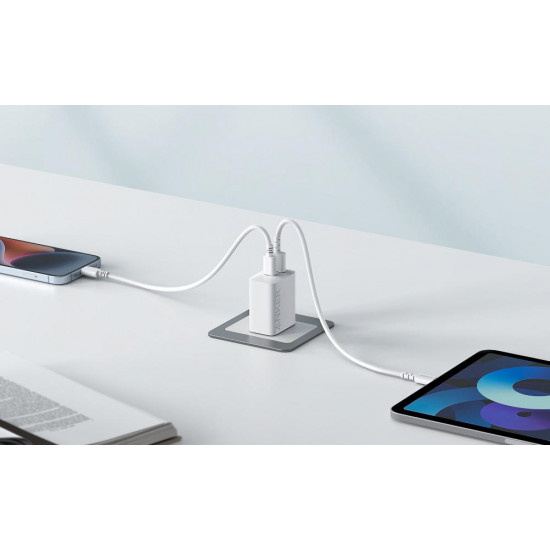 Anker 312 20W 1x USB-A 1x USB-C White charger