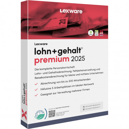 Lexware Lohn+Gehalt Premium 2025 - 1 Device, 1 Year - ESD-DownloadESD