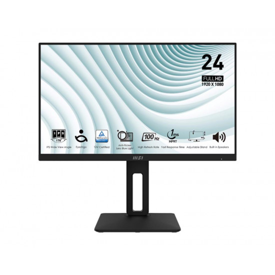 LCD Monitor|MSI|PRO MP242AP|23.8|Business|Panel IPS|1920x1080|16:9|100Hz|1 ms|Swivel|Pivot|Height adjustable|Tilt|Colour Black|PROMP242AP