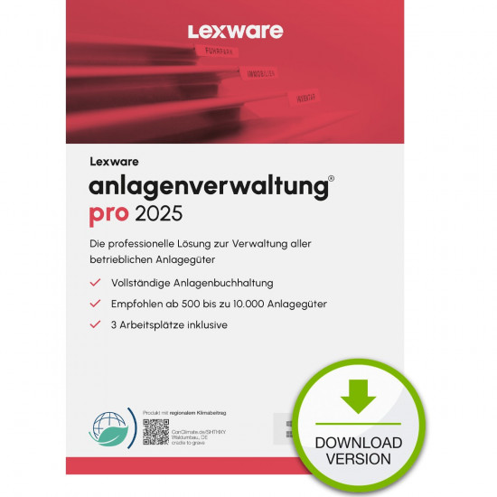 Lexware Anlagenverwaltung Pro 2025 - 1 Device, ABO - ESD -DownloadESD