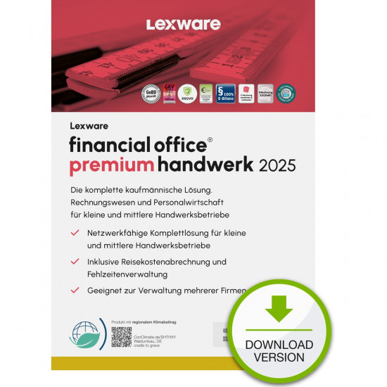 Lexware Financial Office Premium handwerk 2025 - 1 Device, ABO - ESD -DownloadESD