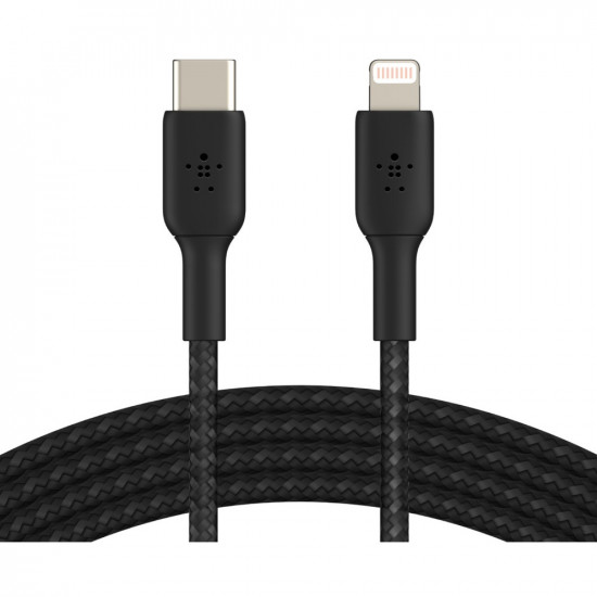 Belkin Lightning/USB-C Kabel ummantelt mfi 1m schwarz