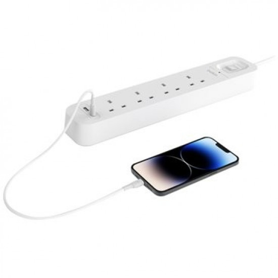 Belkin Surge Plus Steckdosenleiste 4-Fach, 18W 2m Kabel