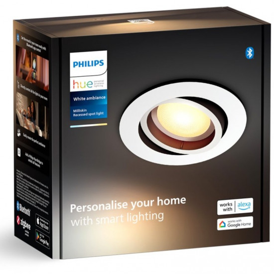 Philips Hue White Ambiance Milliskin Einbaustrahler rund Weiß 350lm