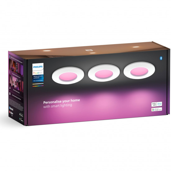 Philips Hue White & Color Ambiance Slim Recessed 90mm 3er Weiß