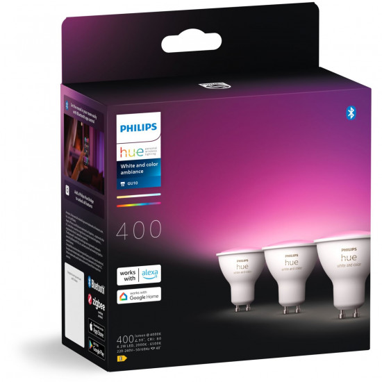 Philips Hue White & Color Ambiance GU10 Dreierpack 3x350lm