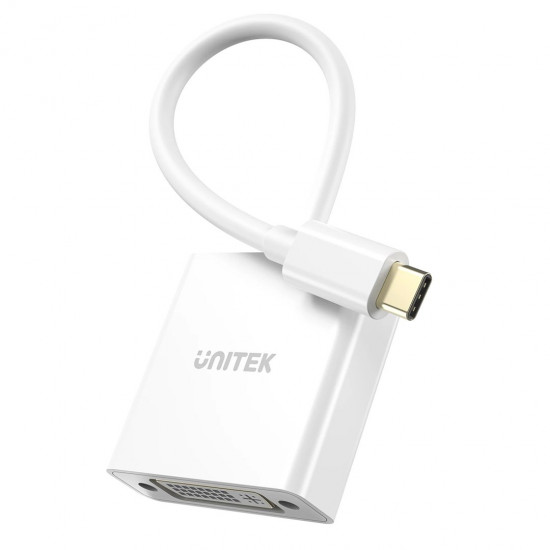 UNITEK ADAPTER USB-C-DVI 1080P@60HZ,WHITE,15CM M/F