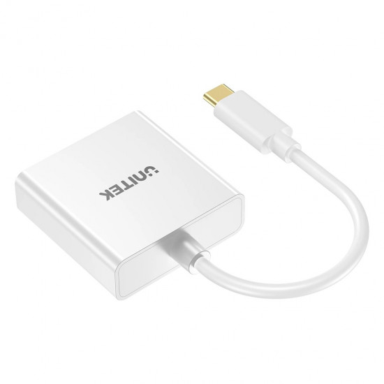 UNITEK ADAPTER USB-C-DVI 1080P@60HZ,WHITE,15CM M/F