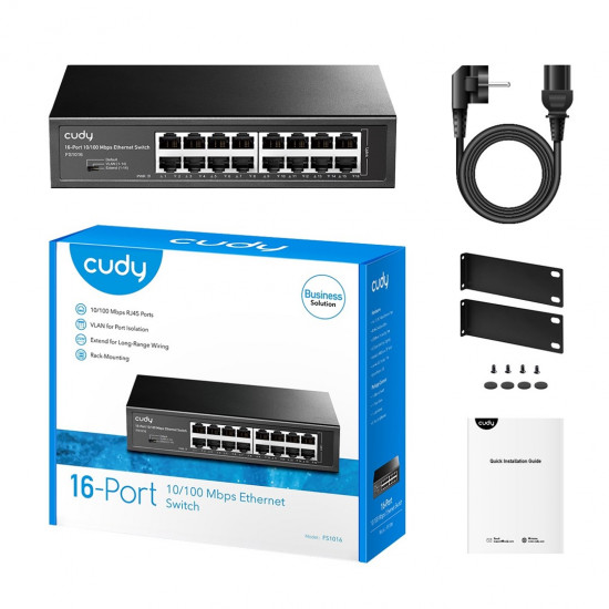 Cudy FS1016 network switch Fast Ethernet (10/100) Black