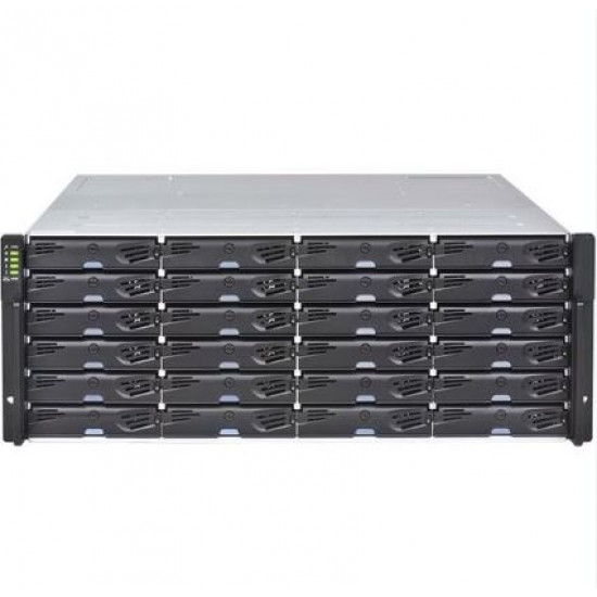 Infortrend EonStor DS1000 Gen-2, 4U/24bay, High IOPS Enterprise SAN, Dual Redundant Infortrend Controller Subsystem, w/ 2x12Gb SAS EXP. Ports, 8x1G iSCSI ports, 2x host board slot(s), 4x8GB (32GB DDR Cache Enterprise RAM), 2x Platinum 1100 Watt (PSU+FAN Module), 2x Super capacitor + Flash module, (Incl, 24x Drive Caddy and 1x Rackmount kit), 3 Year Std. Warranty Storage Solution