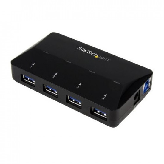 USB 3.0 SuperSpeed 4-Port Hub. Dedicated Smartphone & Tablet Charging Port