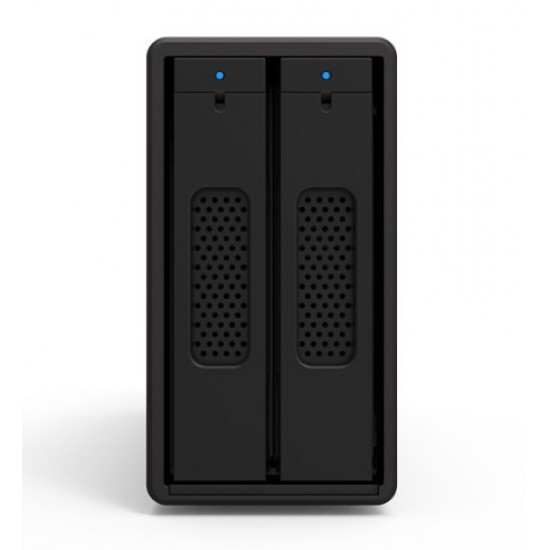 2-Bay STARDOM SohoRAID ST2-Series, USB3.2 Gen2, Hardware RAID 0/1/BIG/JBOD, Hot-Swap Disk w/Tray, LED Disk Status, Plug and Play, Aluminum Chassis External Storage