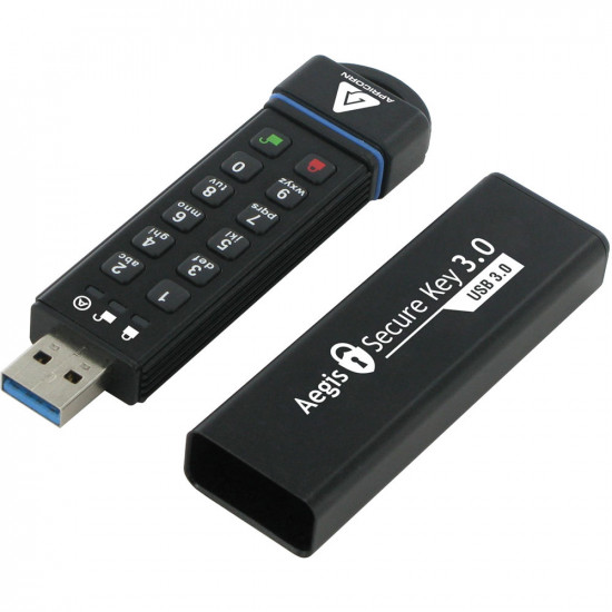 60GB Apricorn 256-bit AES XTS hardware encrypted Secure USB 3.0 memory key