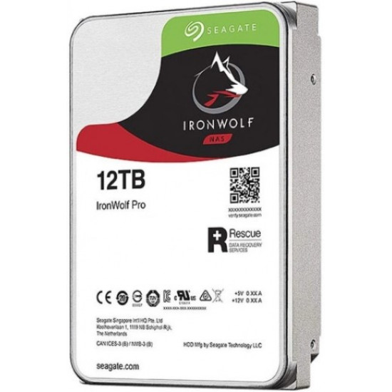 12TB Seagate Ironwolf Pro NAS, 3.5, Internal, SATA 6GB/s, 7200RPM, 256MB Cache, HDD