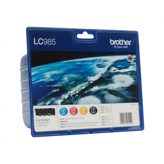 BROTHER Pack blister de 4 cartouches encre LC985BK/C/M/Y pour DCP-J315W DCP-J125, DCP-J515W, LFC-J265W