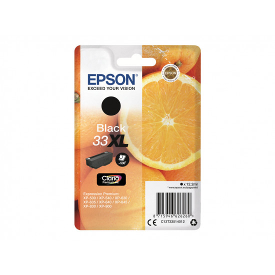 EPSON 33XL Ink Cartridge Singlepack Black Claria Premium Ink