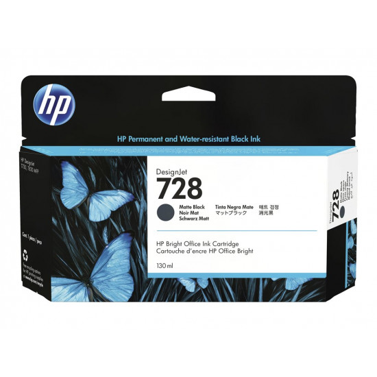 HP 728 130-ml Matte Black DesignJet Ink Cartridge