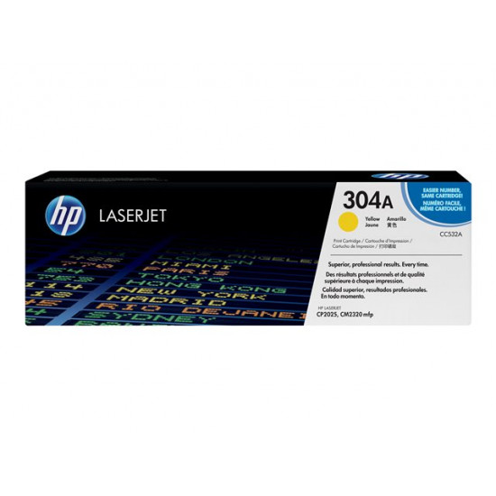 HP Toner CC532A yellow HV ColorSphere Color LaserJet CP2025 CM2320