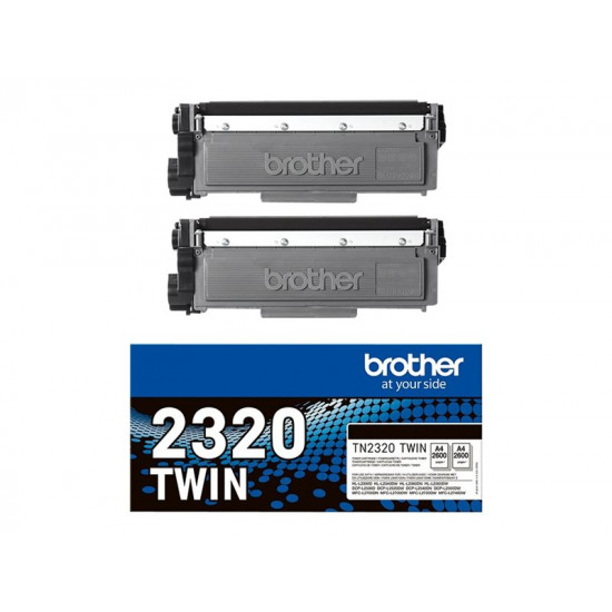 BROTHER TN2320 TWIN-pack black toners BK 2600pages/cartridge