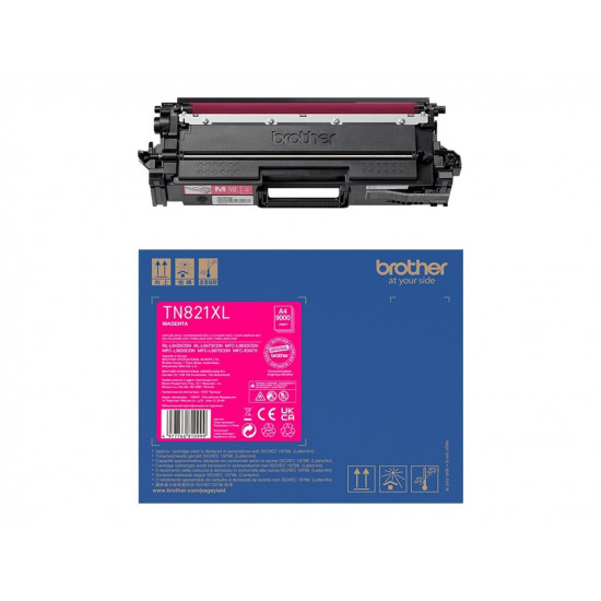 BROTHER TN-821XLM Super High Yield Magenta Toner Cartridge for EC Prints 9000 pages