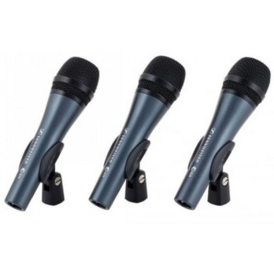 SENNHEISER 3PACK E835, MICROPHONE SET WITH 3X E 835, VOCAL MICROPHONE, DYNAMIC, CARDIOID, INCLUDING MICROPHONE BRACKET AND CASES