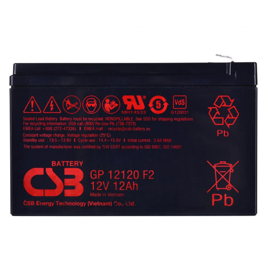 CSB GP12120F2 12V 12Ah battery