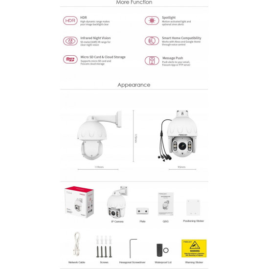 Foscam SD8EP 8MP White Camera