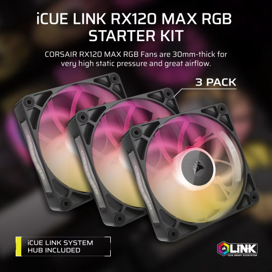 iCUE LINK RX120 MAX RGB 120mm Triple Fan