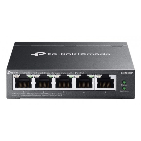 TP-Link Omada ES205G Managed Gigabit Ethernet (10/100/1000) Power over Ethernet (PoE) Black