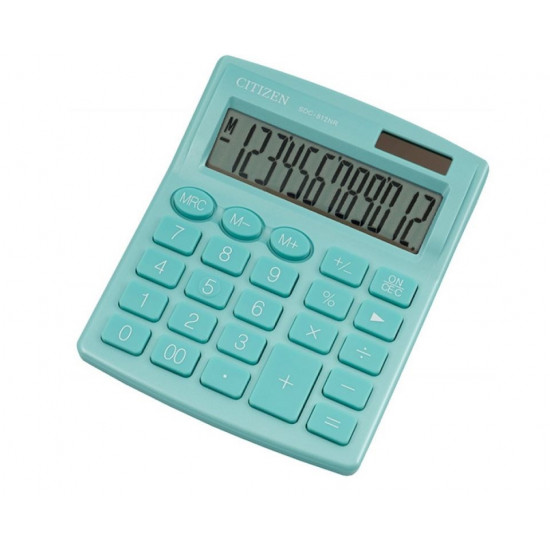 CITIZEN SDC812NRGNE OFFICE CALCULATOR, 12-digit, 127x105mm, green