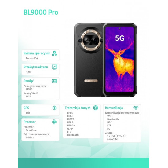 Smartphone BL9000 Pro 5G 12/512 gold