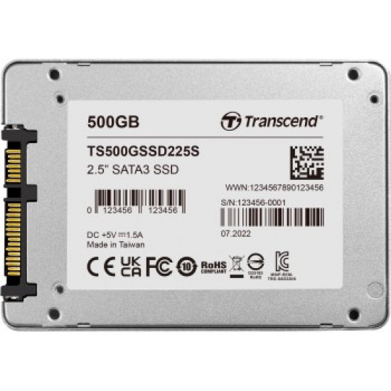 TRANSCEND 500GB, 2.5 SSD, SATA3, 3D TLC